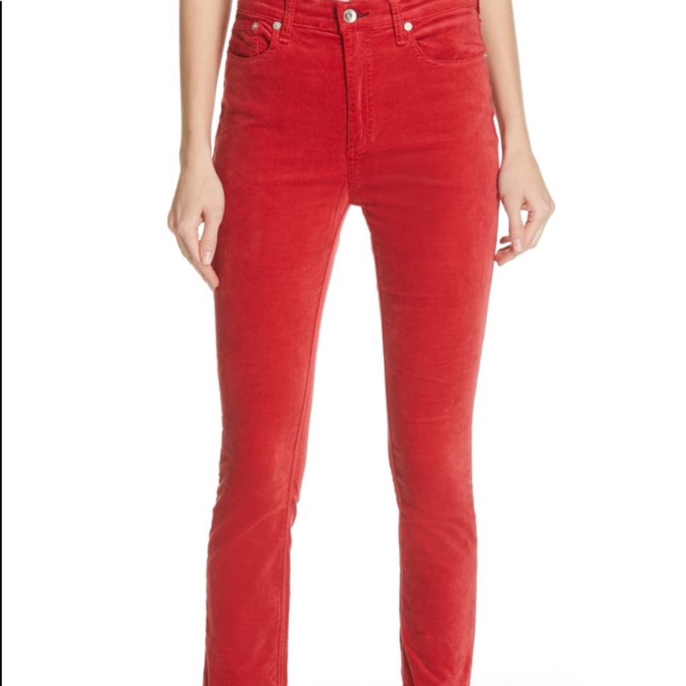rag & bone High Waist Velvet Skinny Pants